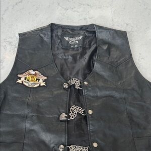 Men’s bikers club 2X Black Leather Vest